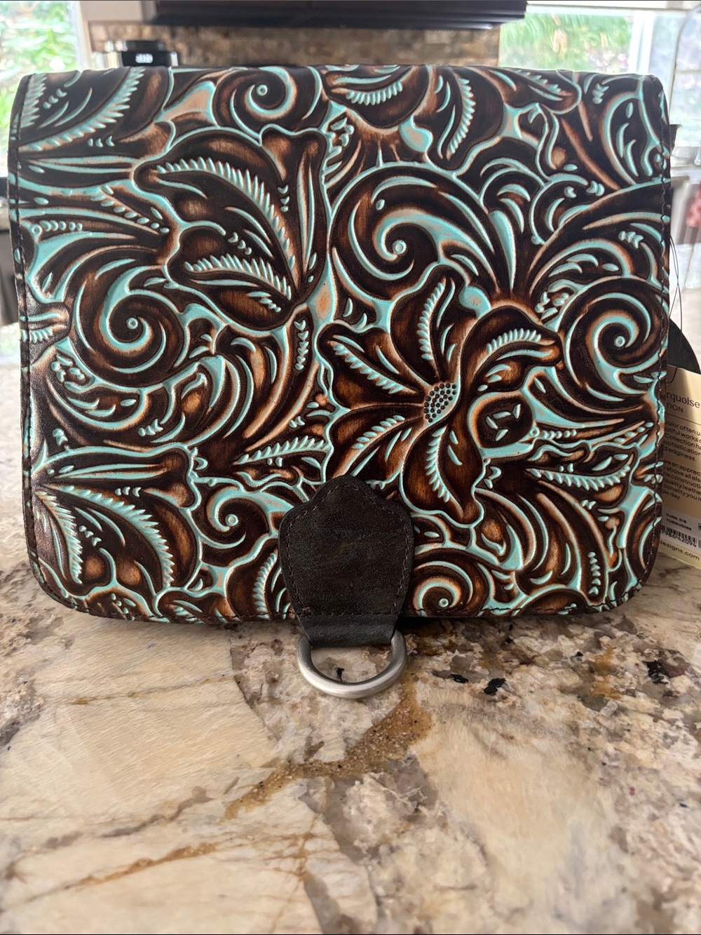 Patricia Nash Ilina Tooled Turquoise 
Crossbody Bag